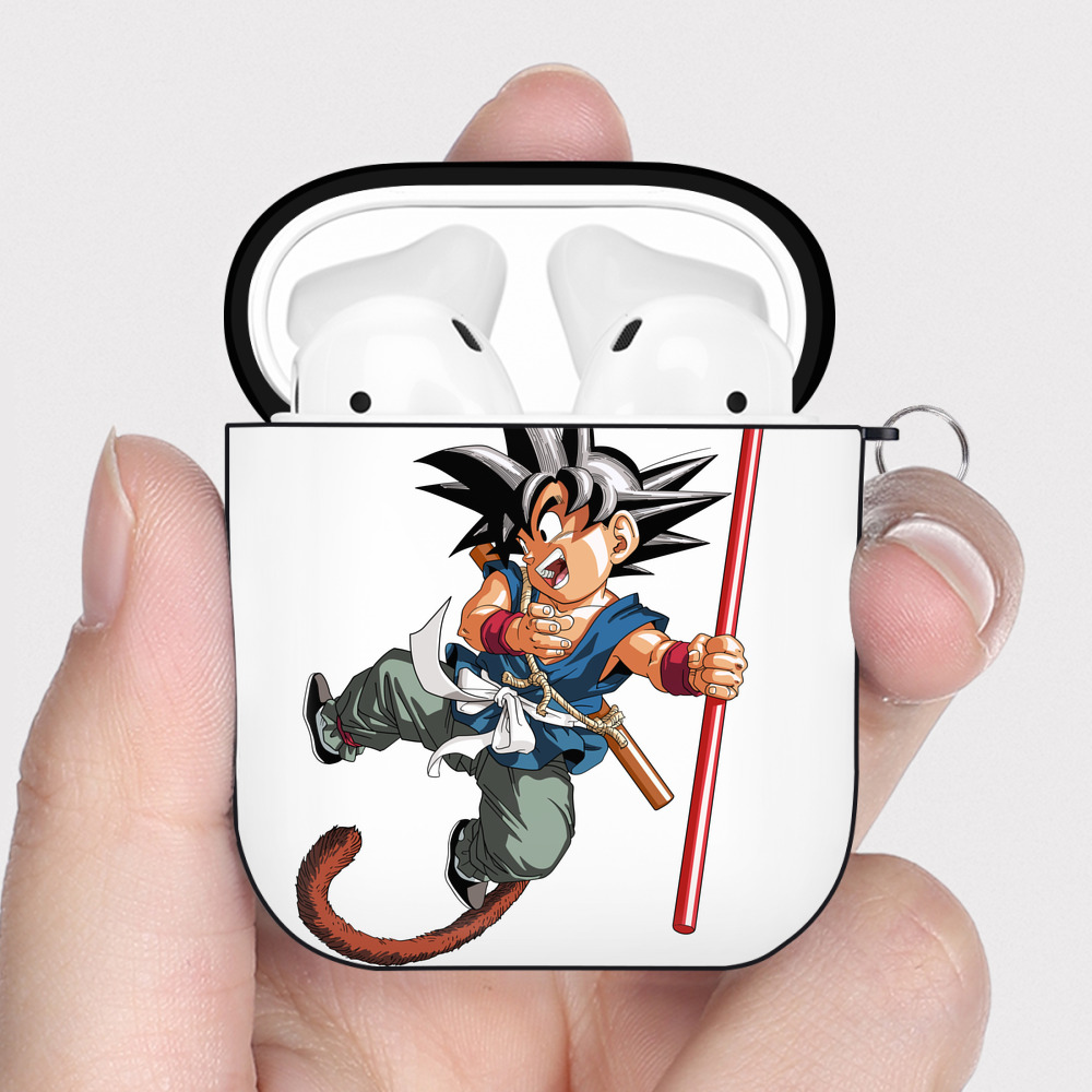 （画像用） ドラゴンボール 孫悟空（そん ごくう）Son Goku カカロット DRAGON BALL Kakarotto AirPods 第2世代保護ケース ハードシェル ブラック 耐衝撃・防指紋・カラビナ付き