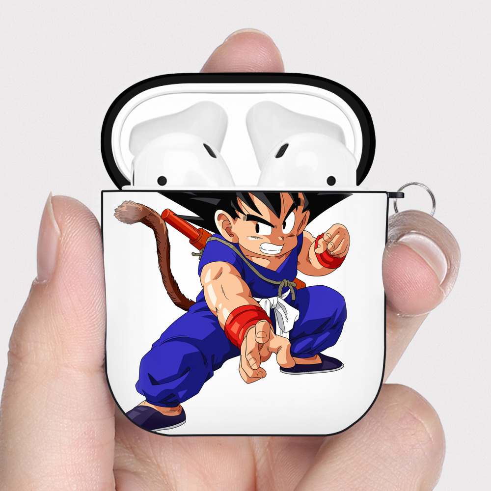 （画像用） ドラゴンボール 孫悟空（そん ごくう）Son Goku カカロット DRAGON BALL Kakarotto AirPods 第2世代保護ケース ハードシェル ブラック 耐衝撃・防指紋・カラビナ付き