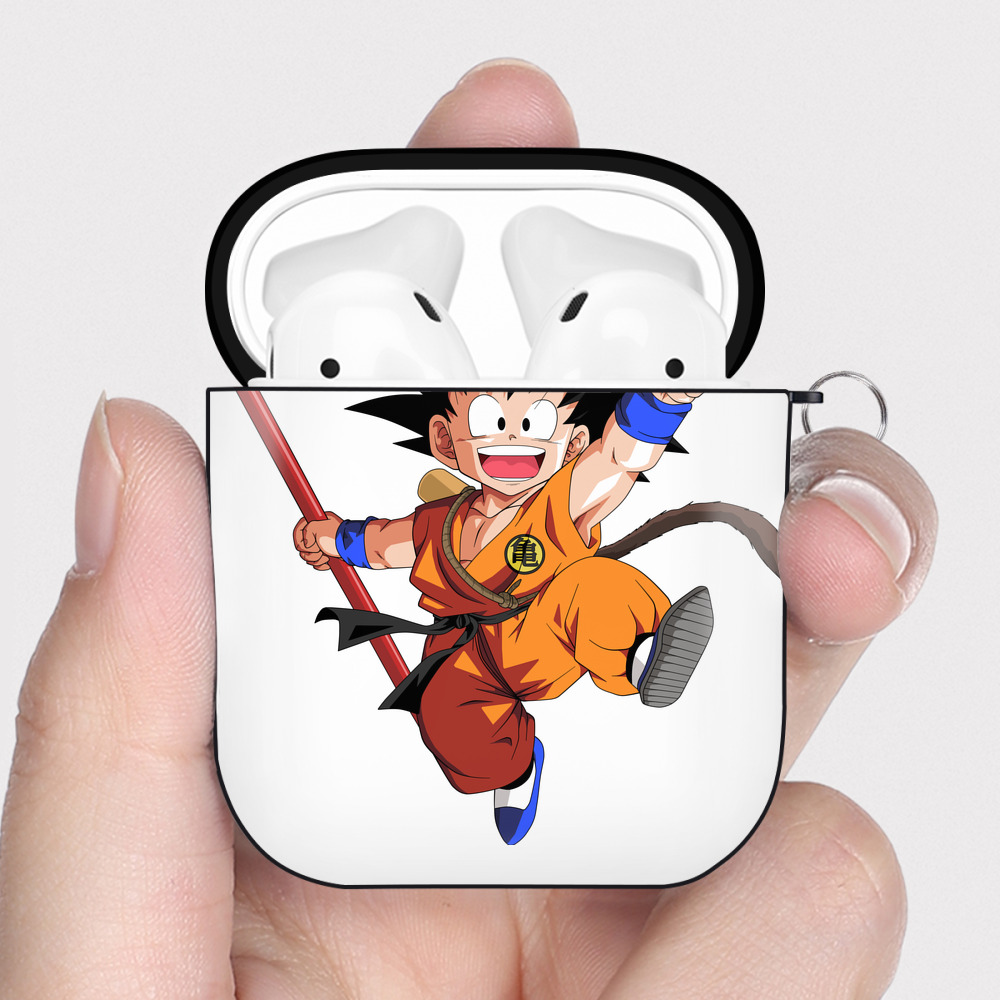 （画像用） ドラゴンボール 孫悟空（そん ごくう）Son Goku カカロット DRAGON BALL Kakarotto AirPods 第2世代保護ケース ハードシェル ブラック 耐衝撃・防指紋・カラビナ付き