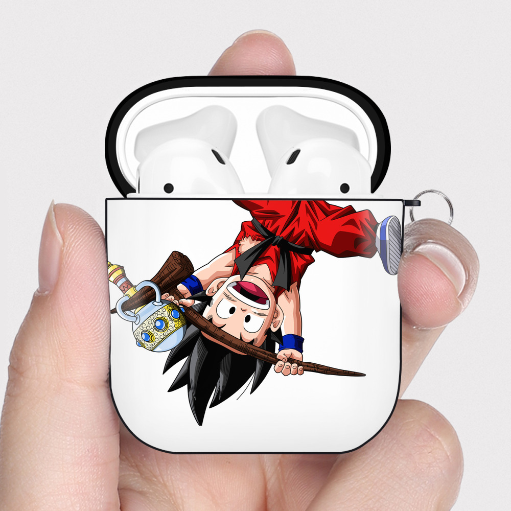（画像用） ドラゴンボール 孫悟空（そん ごくう）Son Goku カカロット DRAGON BALL Kakarotto AirPods 第2世代保護ケース ハードシェル ブラック 耐衝撃・防指紋・カラビナ付き