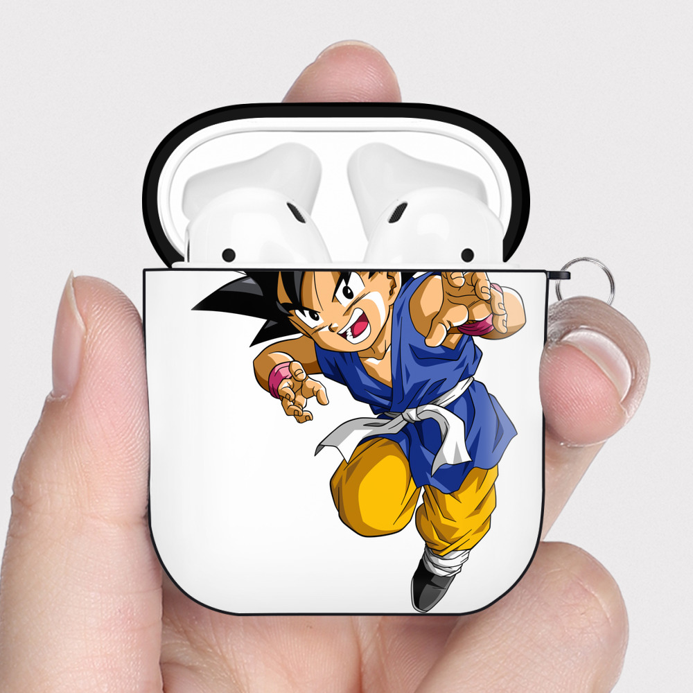 （画像用） ドラゴンボール 孫悟空（そん ごくう）Son Goku カカロット DRAGON BALL Kakarotto AirPods 第2世代保護ケース ハードシェル ブラック 耐衝撃・防指紋・カラビナ付き