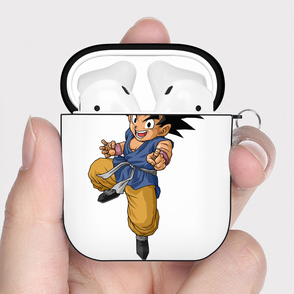 （画像用） ドラゴンボール 孫悟空（そん ごくう）Son Goku カカロット DRAGON BALL Kakarotto AirPods 第2世代保護ケース ハードシェル ブラック 耐衝撃・防指紋・カラビナ付き