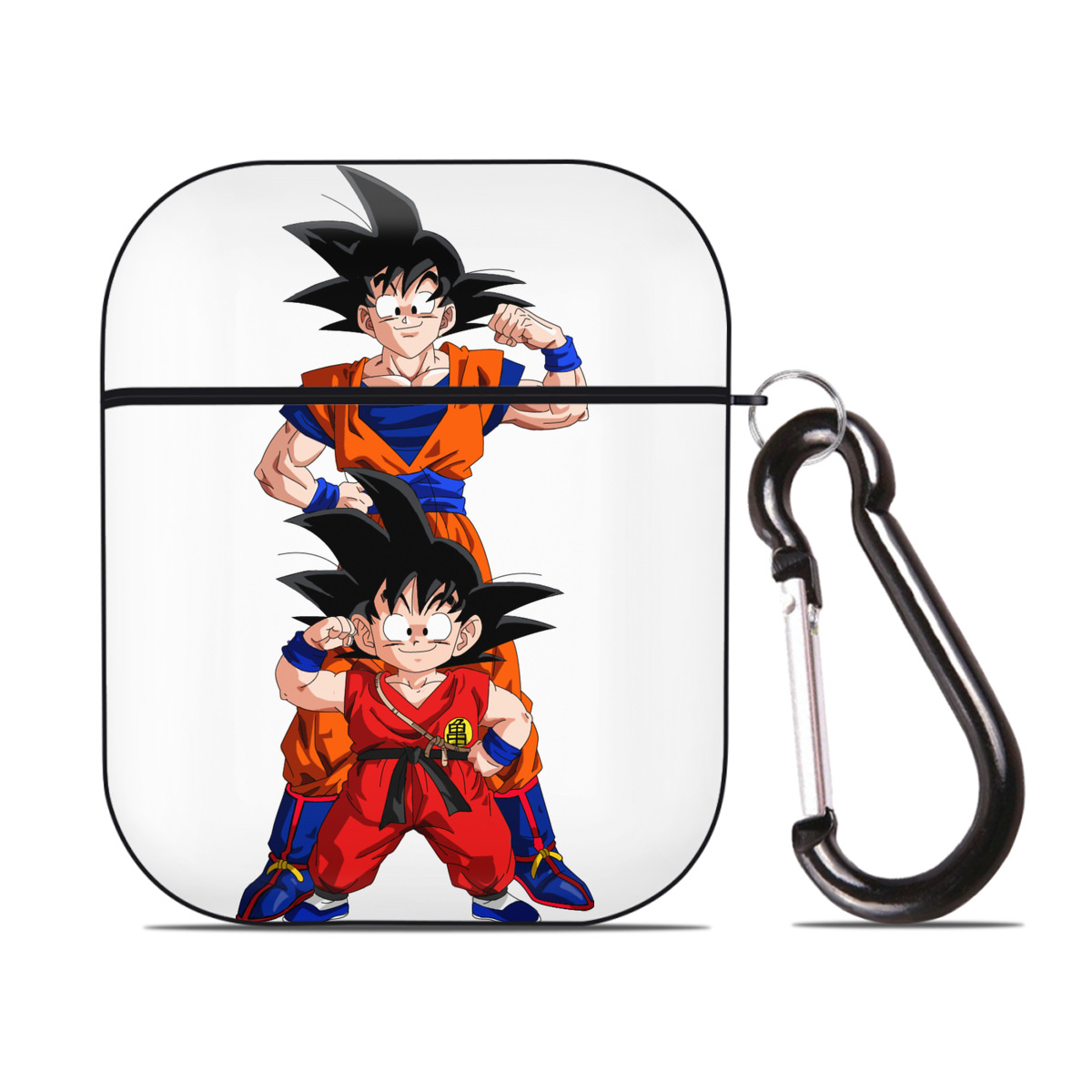 （画像用） ドラゴンボール 孫悟空（そん ごくう）Son Goku カカロット DRAGON BALL Kakarotto AirPods 第2世代保護ケース ハードシェル ブラック 耐衝撃・防指紋・カラビナ付き