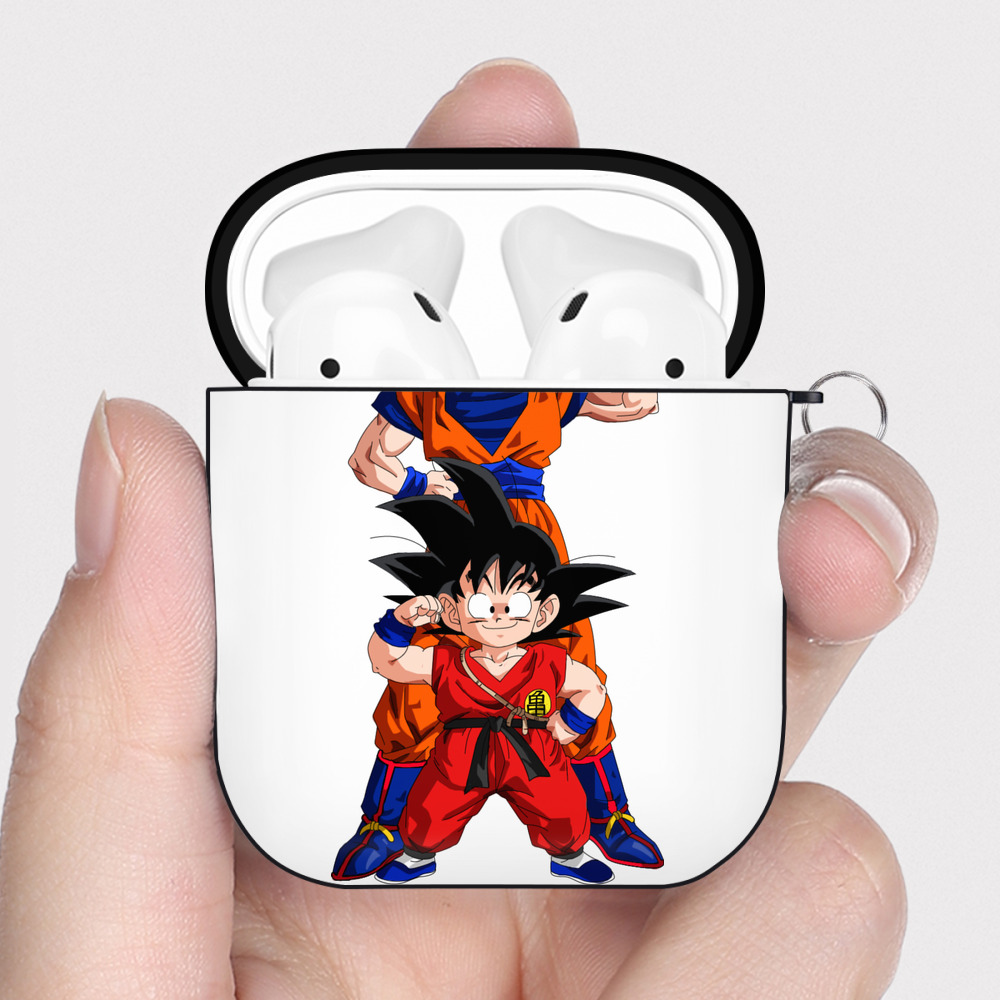 （画像用） ドラゴンボール 孫悟空（そん ごくう）Son Goku カカロット DRAGON BALL Kakarotto AirPods 第2世代保護ケース ハードシェル ブラック 耐衝撃・防指紋・カラビナ付き