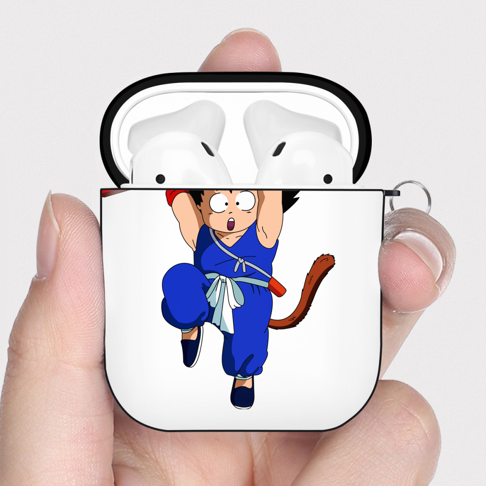 （画像用） ドラゴンボール 孫悟空（そん ごくう）Son Goku カカロット DRAGON BALL Kakarotto AirPods 第2世代保護ケース ハードシェル ブラック 耐衝撃・防指紋・カラビナ付き