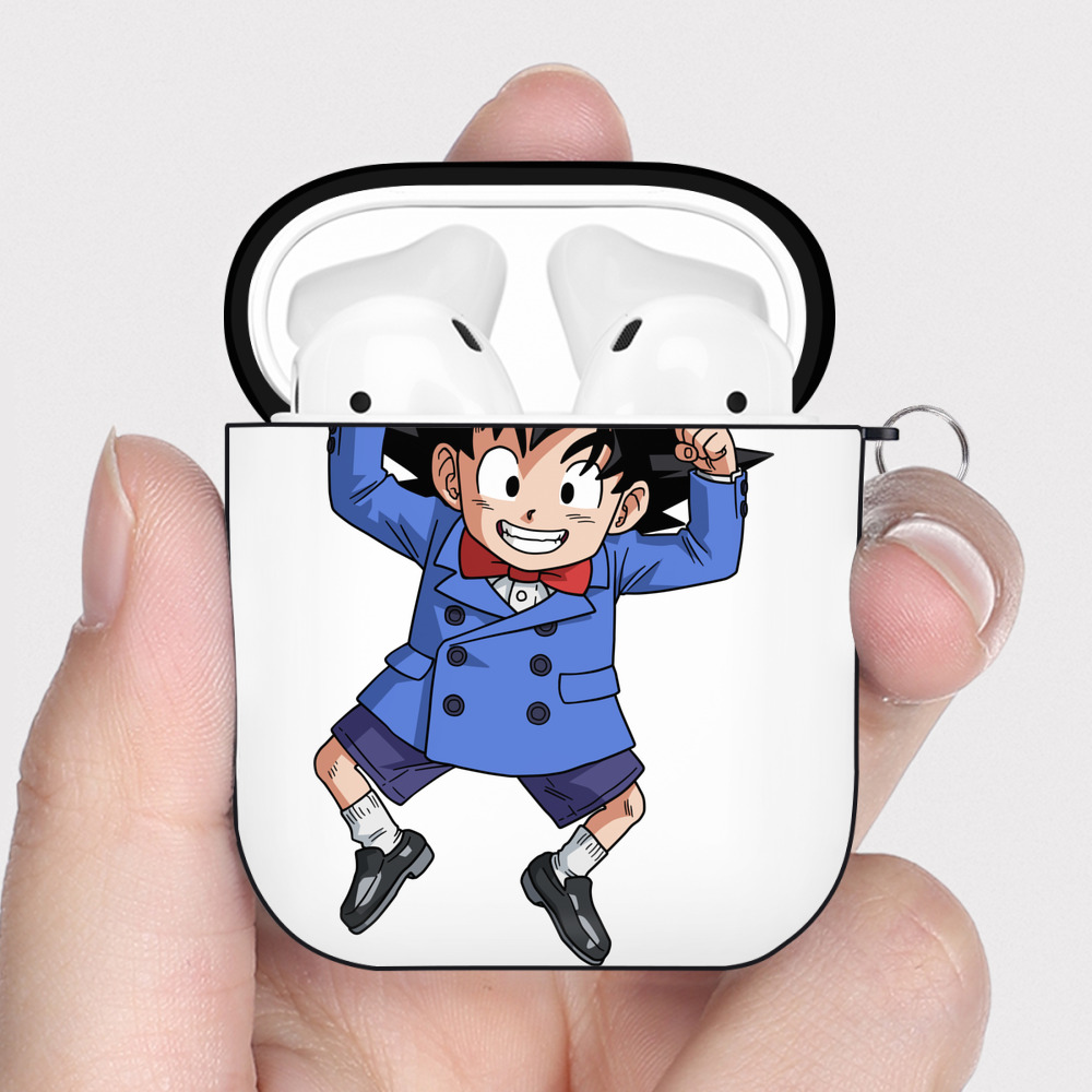 （画像用） ドラゴンボール 孫悟空（そん ごくう）Son Goku カカロット DRAGON BALL Kakarotto AirPods 第2世代保護ケース ハードシェル ブラック 耐衝撃・防指紋・カラビナ付き