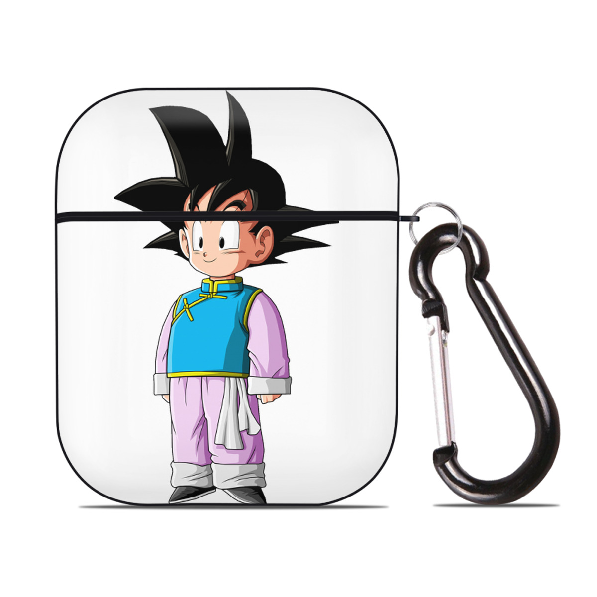 （画像用） ドラゴンボール 孫悟空（そん ごくう）Son Goku カカロット DRAGON BALL Kakarotto AirPods 第2世代保護ケース ハードシェル ブラック 耐衝撃・防指紋・カラビナ付き