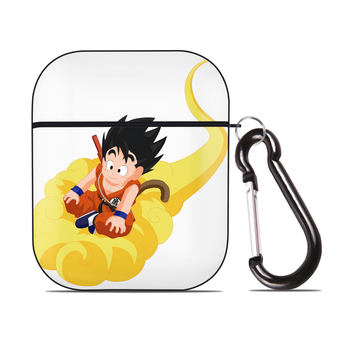 （画像用） ドラゴンボール 孫悟空（そん ごくう）Son Goku カカロット DRAGON BALL Kakarotto AirPods 第2世代保護ケース ハードシェル ブラック 耐衝撃・防指紋・カラビナ付き