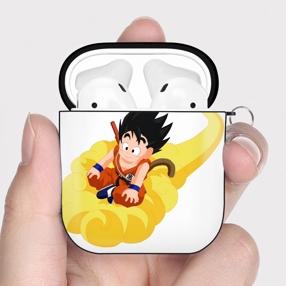 （画像用） ドラゴンボール 孫悟空（そん ごくう）Son Goku カカロット DRAGON BALL Kakarotto AirPods 第2世代保護ケース ハードシェル ブラック 耐衝撃・防指紋・カラビナ付き