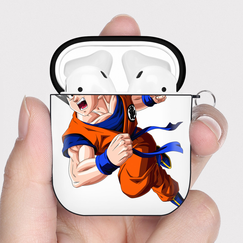 （画像用） ドラゴンボール 孫悟空（そん ごくう）Son Goku カカロット DRAGON BALL Kakarotto AirPods 第2世代保護ケース ハードシェル ブラック 耐衝撃・防指紋・カラビナ付き