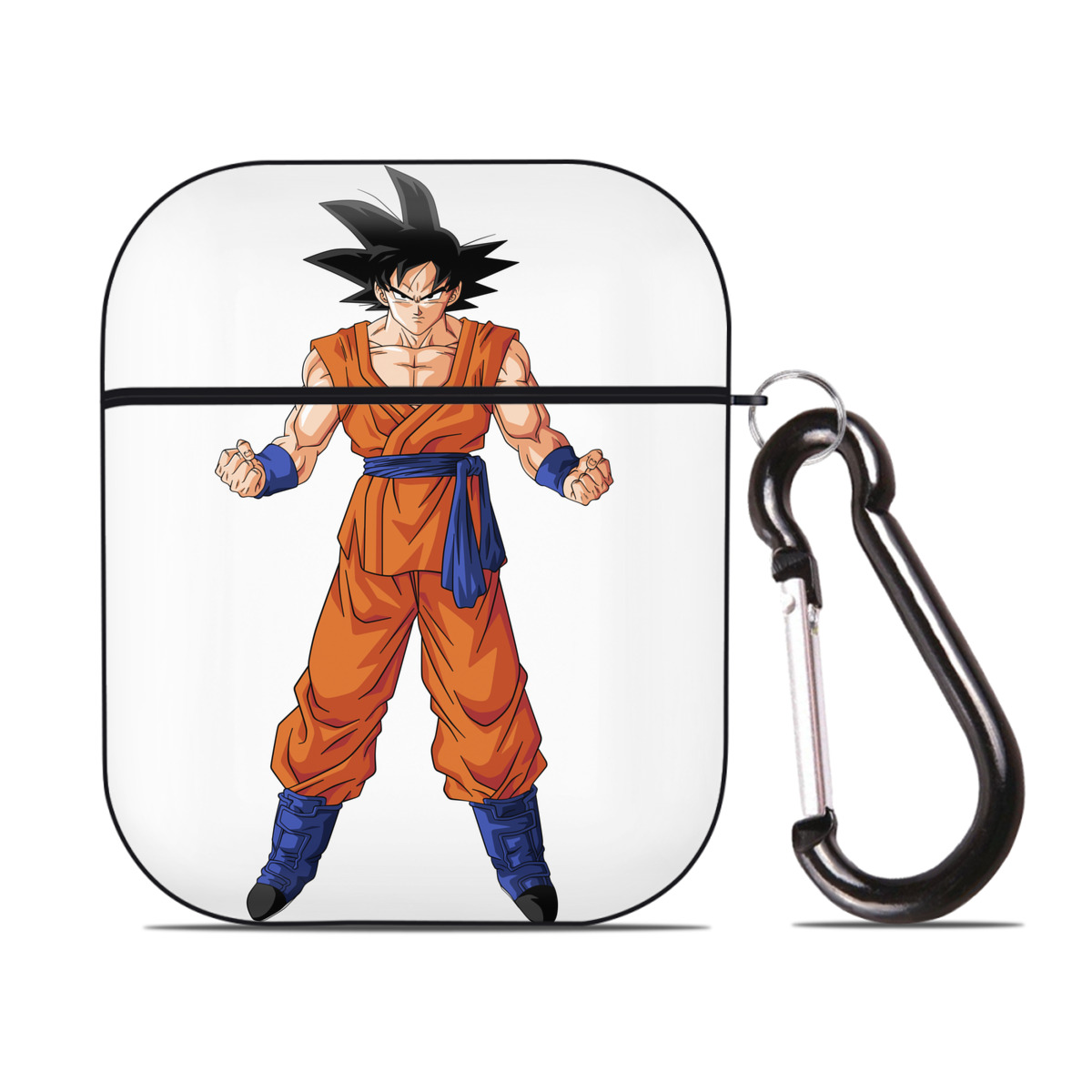 （画像用） ドラゴンボール 孫悟空（そん ごくう）Son Goku カカロット DRAGON BALL Kakarotto AirPods 第2世代保護ケース ハードシェル ブラック 耐衝撃・防指紋・カラビナ付き