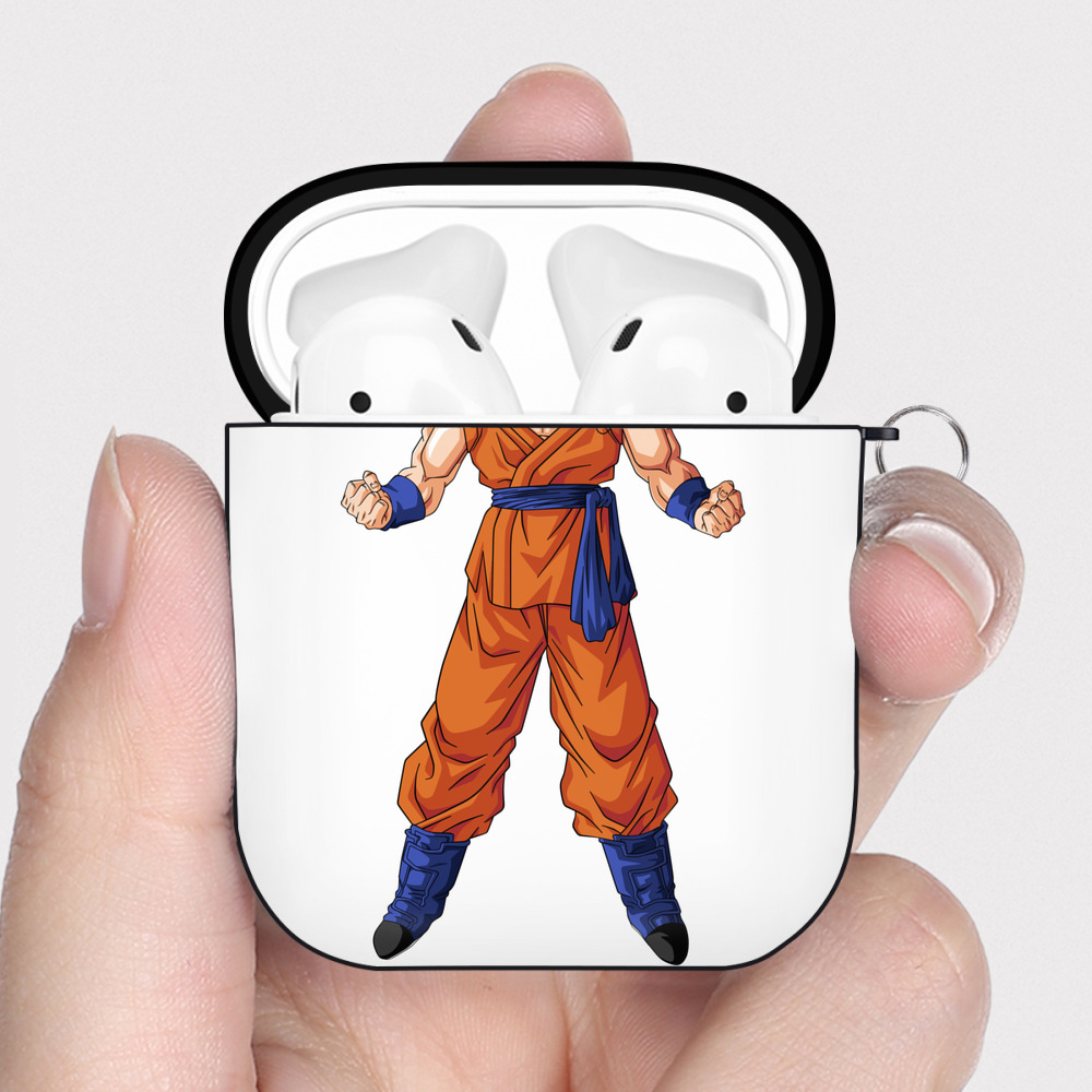 （画像用） ドラゴンボール 孫悟空（そん ごくう）Son Goku カカロット DRAGON BALL Kakarotto AirPods 第2世代保護ケース ハードシェル ブラック 耐衝撃・防指紋・カラビナ付き