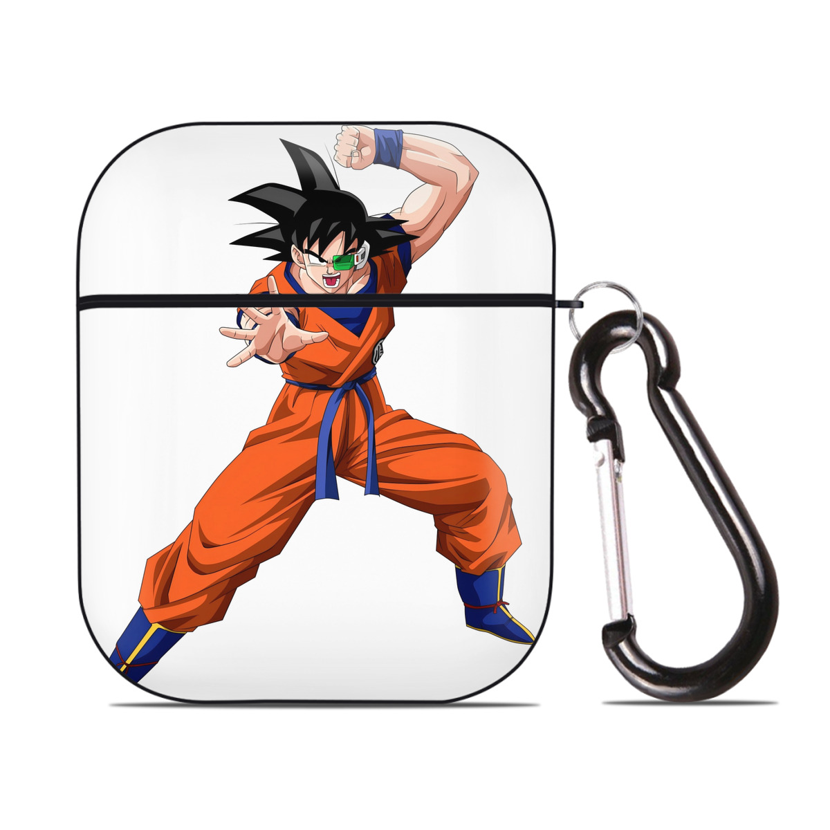 （画像用） ドラゴンボール 孫悟空（そん ごくう）Son Goku カカロット DRAGON BALL Kakarotto AirPods 第2世代保護ケース ハードシェル ブラック 耐衝撃・防指紋・カラビナ付き