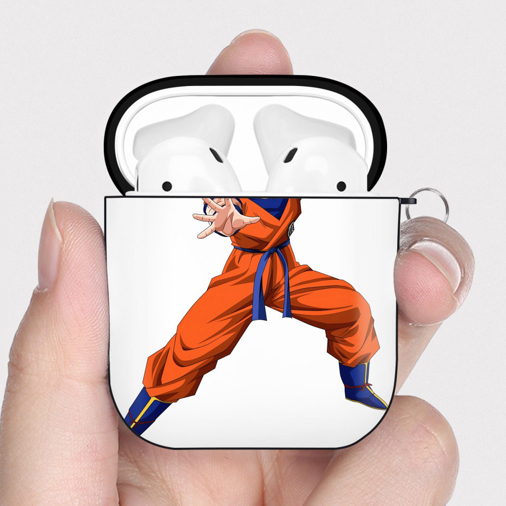 （画像用） ドラゴンボール 孫悟空（そん ごくう）Son Goku カカロット DRAGON BALL Kakarotto AirPods 第2世代保護ケース ハードシェル ブラック 耐衝撃・防指紋・カラビナ付き