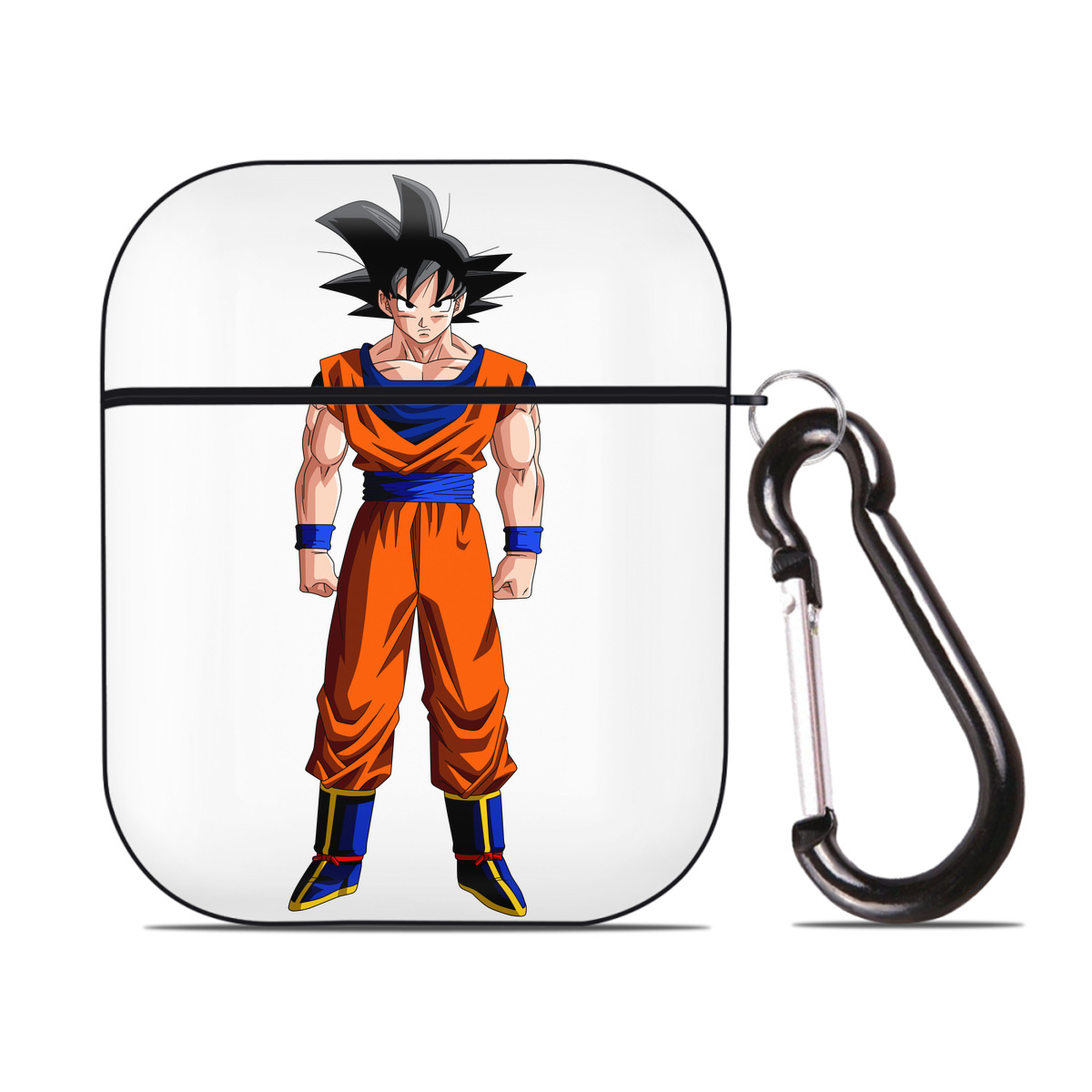 （画像用） ドラゴンボール 孫悟空（そん ごくう）Son Goku カカロット DRAGON BALL Kakarotto AirPods 第2世代保護ケース ハードシェル ブラック 耐衝撃・防指紋・カラビナ付き