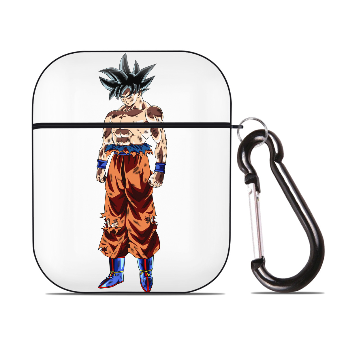 （画像用） ドラゴンボール 孫悟空（そん ごくう）Son Goku カカロット DRAGON BALL Kakarotto AirPods 第2世代保護ケース ハードシェル ブラック 耐衝撃・防指紋・カラビナ付き