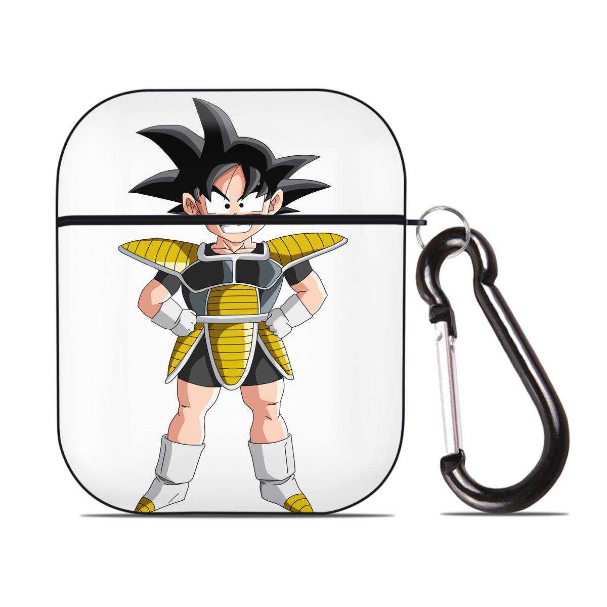 （画像用） ドラゴンボール 孫悟空（そん ごくう）Son Goku カカロット DRAGON BALL Kakarotto AirPods 第2世代保護ケース ハードシェル ブラック 耐衝撃・防指紋・カラビナ付き