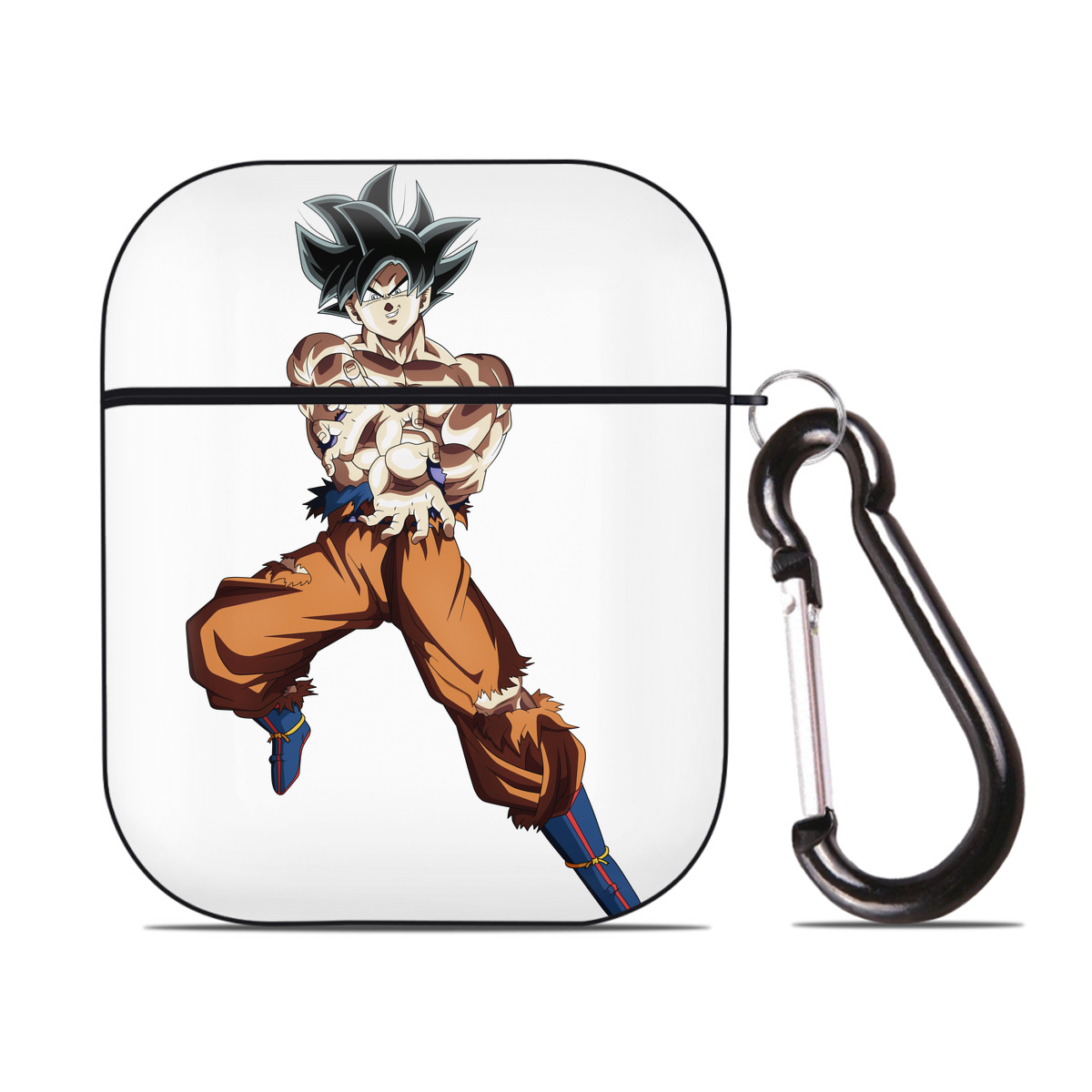 （画像用） ドラゴンボール 孫悟空（そん ごくう）Son Goku カカロット DRAGON BALL Kakarotto AirPods 第2世代保護ケース ハードシェル ブラック 耐衝撃・防指紋・カラビナ付き