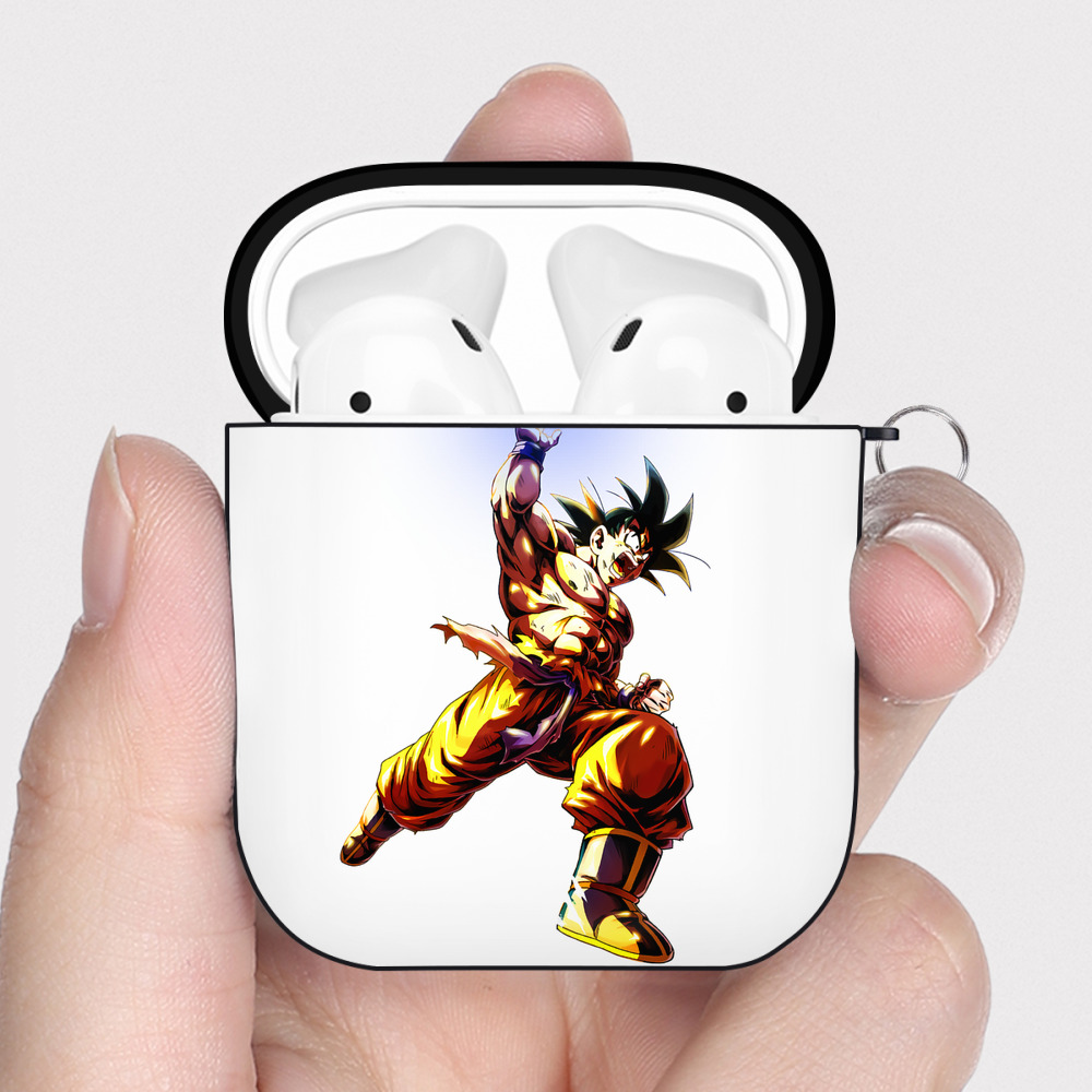 （画像用） ドラゴンボール 孫悟空（そん ごくう）Son Goku カカロット DRAGON BALL Kakarotto AirPods 第2世代保護ケース ハードシェル ブラック 耐衝撃・防指紋・カラビナ付き