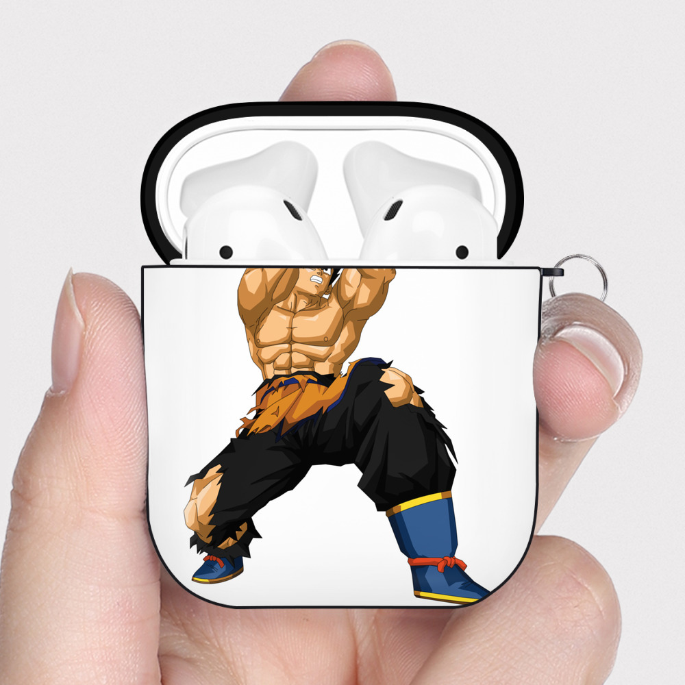 （画像用） ドラゴンボール 孫悟空（そん ごくう）Son Goku カカロット DRAGON BALL Kakarotto AirPods 第2世代保護ケース ハードシェル ブラック 耐衝撃・防指紋・カラビナ付き