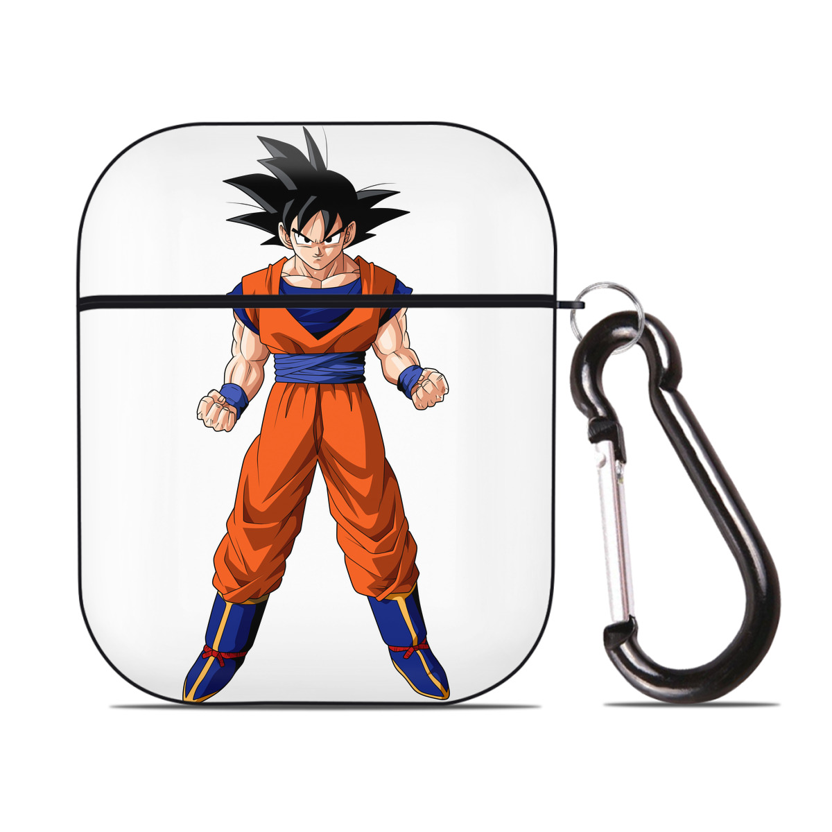 （画像用） ドラゴンボール 孫悟空（そん ごくう）Son Goku カカロット DRAGON BALL Kakarotto AirPods 第2世代保護ケース ハードシェル ブラック 耐衝撃・防指紋・カラビナ付き