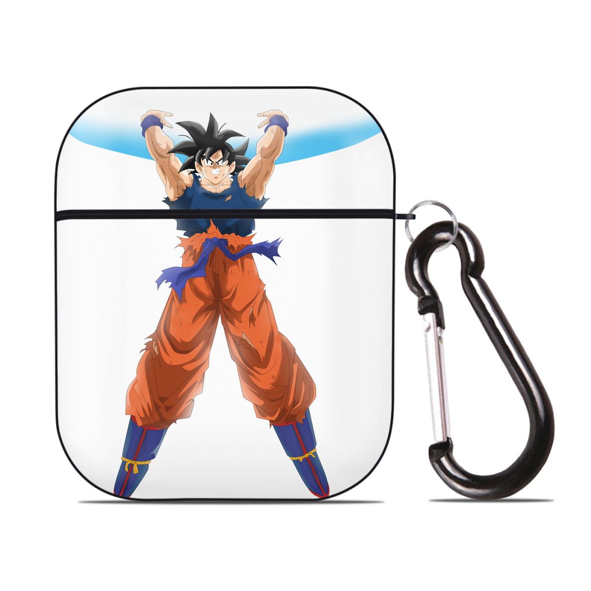 （画像用） ドラゴンボール 孫悟空（そん ごくう）Son Goku カカロット DRAGON BALL Kakarotto AirPods 第2世代保護ケース ハードシェル ブラック 耐衝撃・防指紋・カラビナ付き