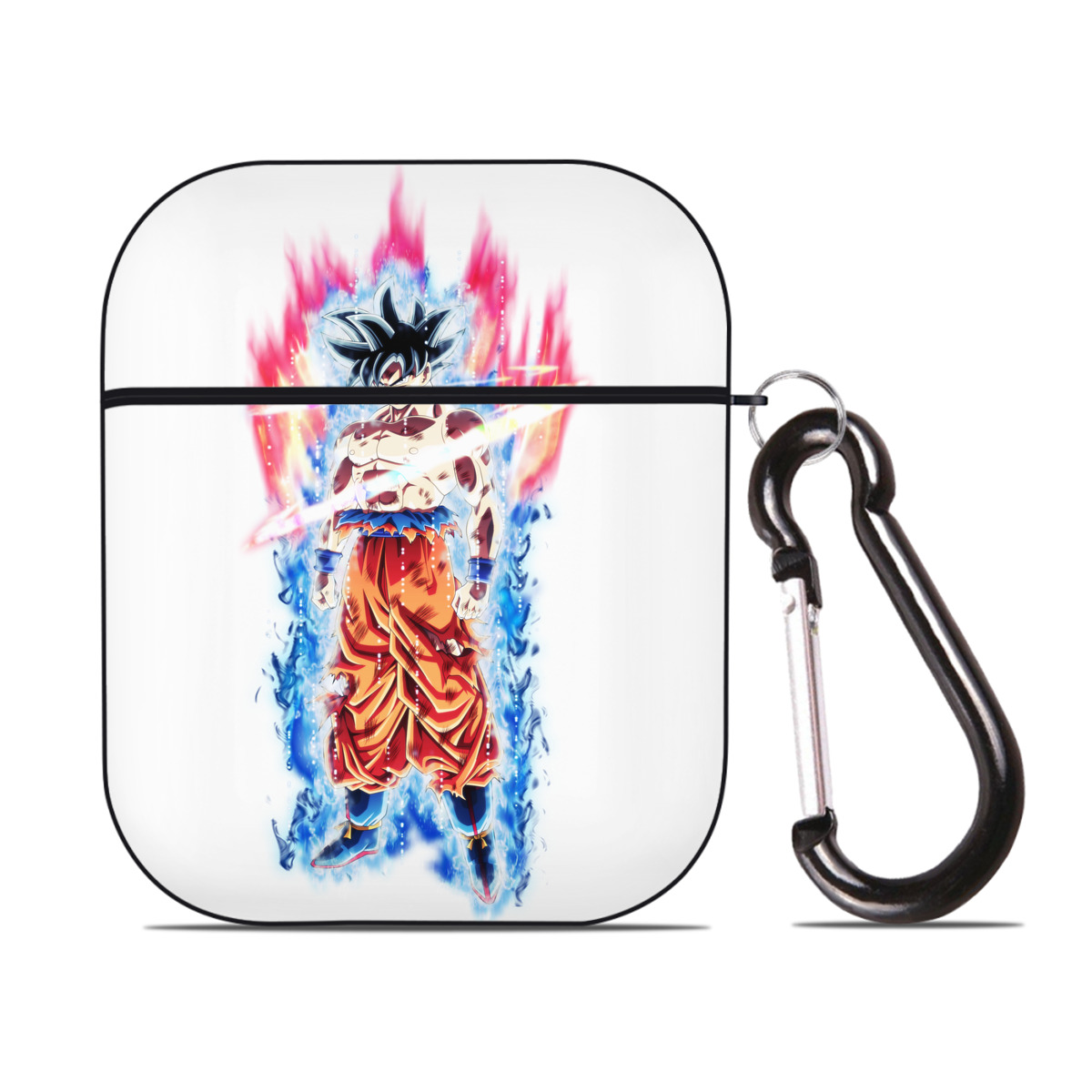 （画像用） ドラゴンボール 孫悟空（そん ごくう）Son Goku カカロット DRAGON BALL Kakarotto AirPods 第2世代保護ケース ハードシェル ブラック 耐衝撃・防指紋・カラビナ付き