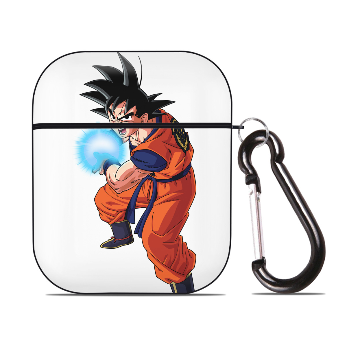 （画像用） ドラゴンボール 孫悟空（そん ごくう）Son Goku カカロット DRAGON BALL Kakarotto AirPods 第2世代保護ケース ハードシェル ブラック 耐衝撃・防指紋・カラビナ付き