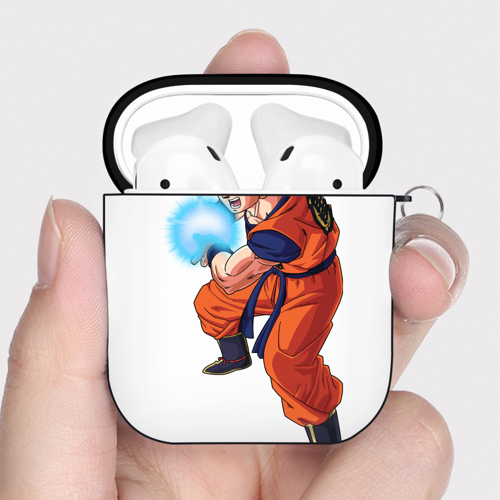（画像用） ドラゴンボール 孫悟空（そん ごくう）Son Goku カカロット DRAGON BALL Kakarotto AirPods 第2世代保護ケース ハードシェル ブラック 耐衝撃・防指紋・カラビナ付き