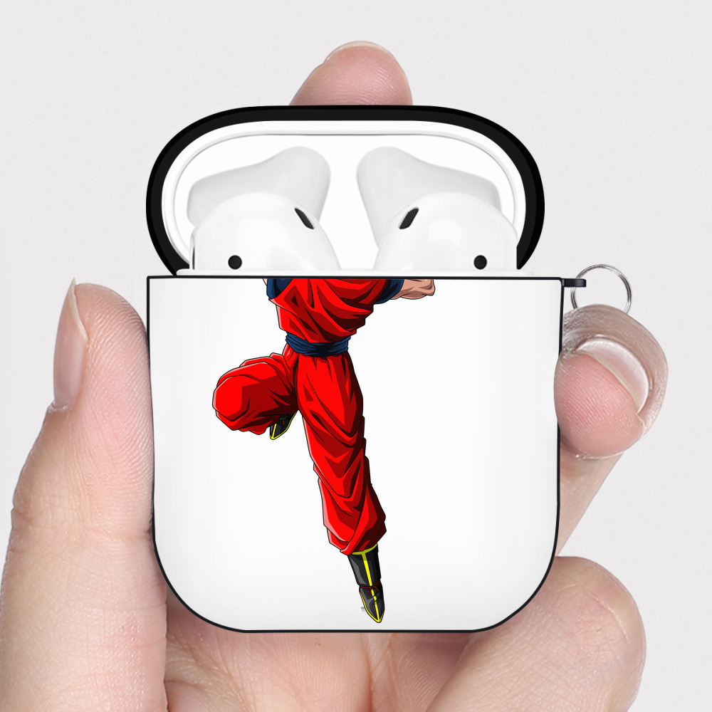 （画像用） ドラゴンボール 孫悟空（そん ごくう）Son Goku カカロット DRAGON BALL Kakarotto AirPods 第2世代保護ケース ハードシェル ブラック 耐衝撃・防指紋・カラビナ付き