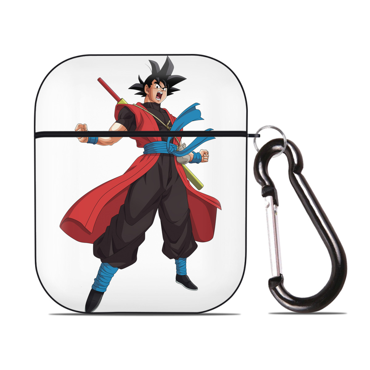 （画像用） ドラゴンボール 孫悟空（そん ごくう）Son Goku カカロット DRAGON BALL Kakarotto AirPods 第2世代保護ケース ハードシェル ブラック 耐衝撃・防指紋・カラビナ付き