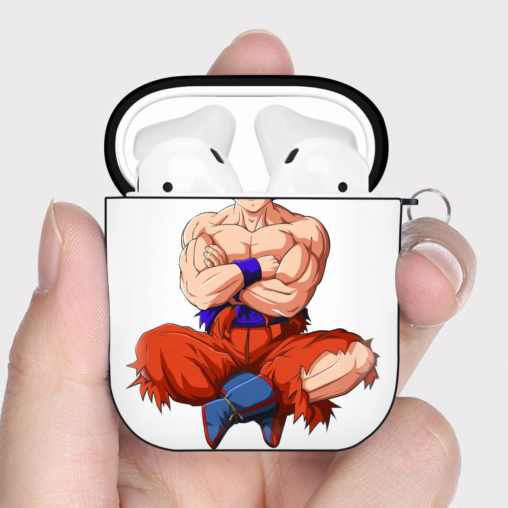 （画像用） ドラゴンボール 孫悟空（そん ごくう）Son Goku カカロット DRAGON BALL Kakarotto AirPods 第2世代保護ケース ハードシェル ブラック 耐衝撃・防指紋・カラビナ付き