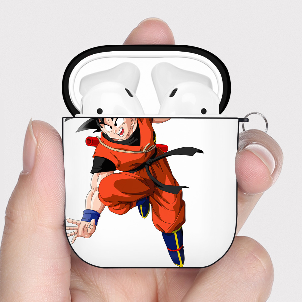 （画像用） ドラゴンボール 孫悟空（そん ごくう）Son Goku カカロット DRAGON BALL Kakarotto AirPods 第2世代保護ケース ハードシェル ブラック 耐衝撃・防指紋・カラビナ付き