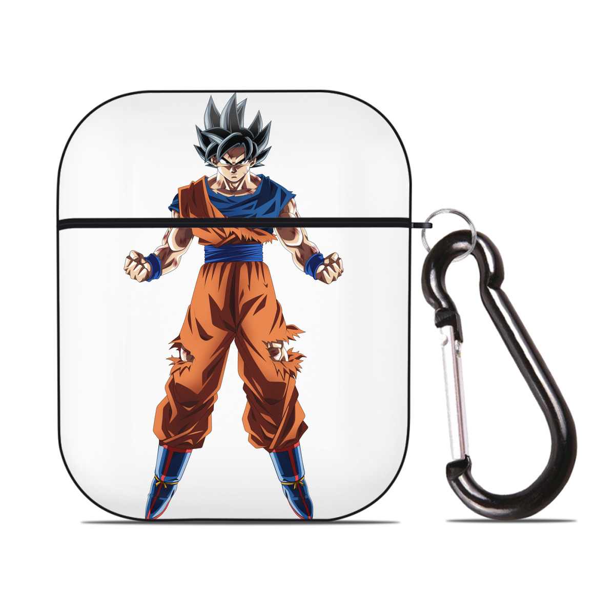 （画像用） ドラゴンボール 孫悟空（そん ごくう）Son Goku カカロット DRAGON BALL Kakarotto AirPods 第2世代保護ケース ハードシェル ブラック 耐衝撃・防指紋・カラビナ付き