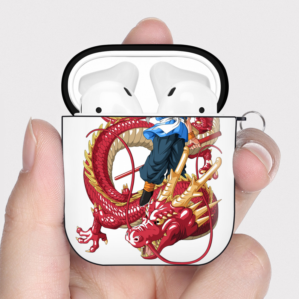 （画像用） ドラゴンボール 孫悟空（そん ごくう）Son Goku カカロット DRAGON BALL Kakarotto AirPods 第2世代保護ケース ハードシェル ブラック 耐衝撃・防指紋・カラビナ付き