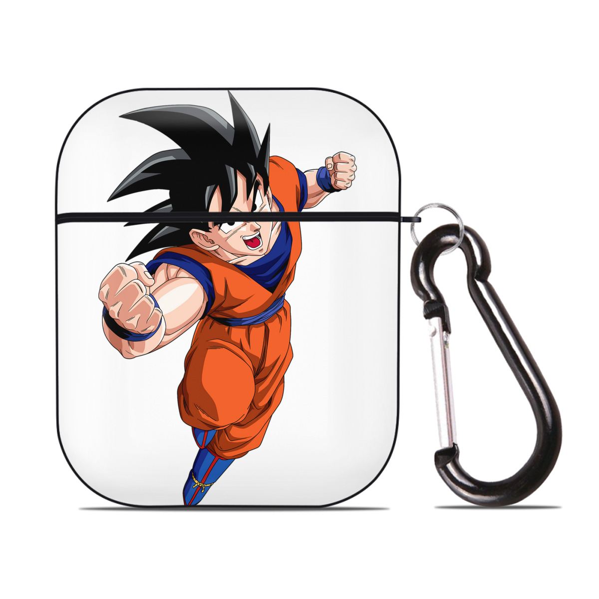 （画像用） ドラゴンボール 孫悟空（そん ごくう）Son Goku カカロット DRAGON BALL Kakarotto AirPods 第2世代保護ケース ハードシェル ブラック 耐衝撃・防指紋・カラビナ付き
