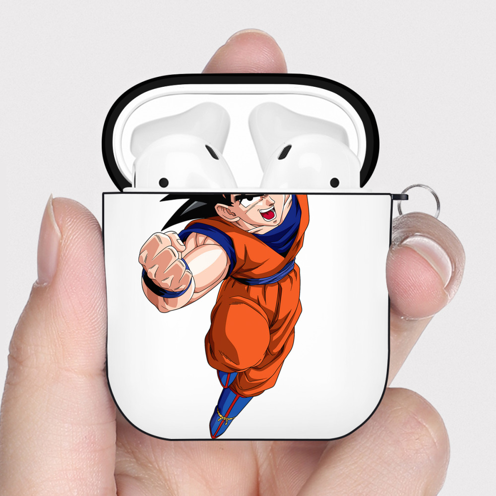 （画像用） ドラゴンボール 孫悟空（そん ごくう）Son Goku カカロット DRAGON BALL Kakarotto AirPods 第2世代保護ケース ハードシェル ブラック 耐衝撃・防指紋・カラビナ付き