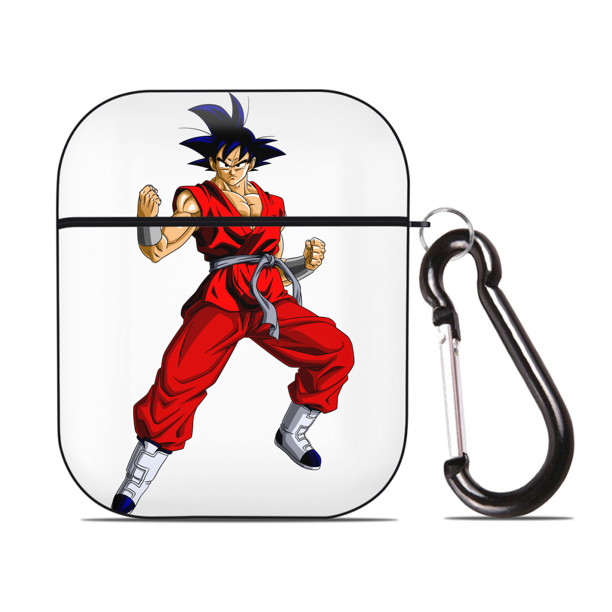 （画像用） ドラゴンボール 孫悟空（そん ごくう）Son Goku カカロット DRAGON BALL Kakarotto AirPods 第2世代保護ケース ハードシェル ブラック 耐衝撃・防指紋・カラビナ付き