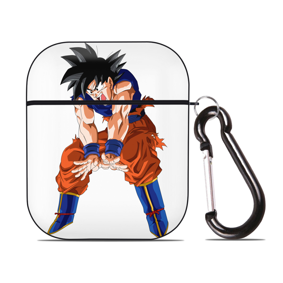 （画像用） ドラゴンボール 孫悟空（そん ごくう）Son Goku カカロット DRAGON BALL Kakarotto AirPods 第2世代保護ケース ハードシェル ブラック 耐衝撃・防指紋・カラビナ付き
