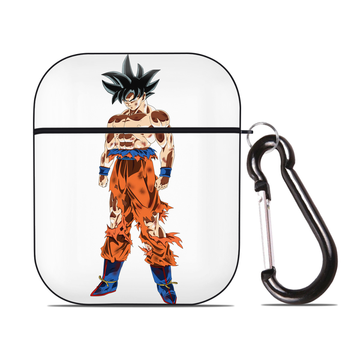 （画像用） ドラゴンボール 孫悟空（そん ごくう）Son Goku カカロット DRAGON BALL Kakarotto AirPods 第2世代保護ケース ハードシェル ブラック 耐衝撃・防指紋・カラビナ付き
