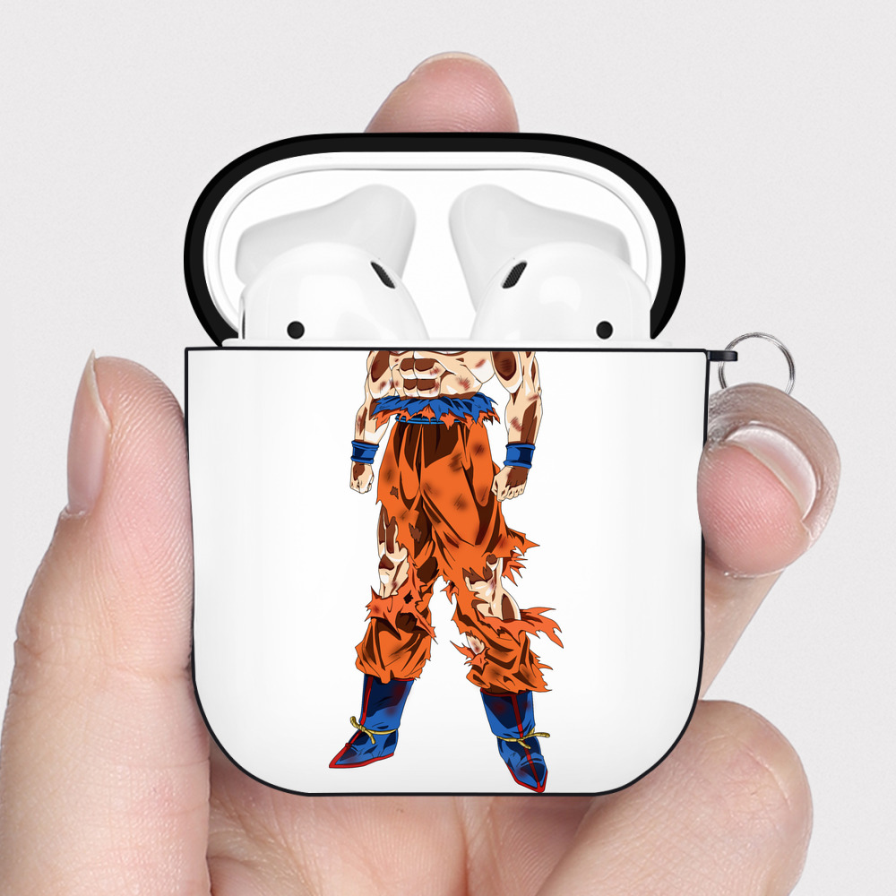 （画像用） ドラゴンボール 孫悟空（そん ごくう）Son Goku カカロット DRAGON BALL Kakarotto AirPods 第2世代保護ケース ハードシェル ブラック 耐衝撃・防指紋・カラビナ付き