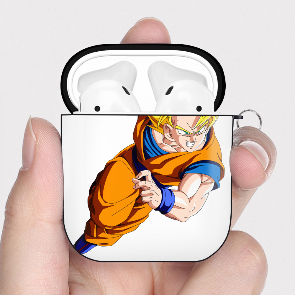 （画像用） ドラゴンボール 孫悟空（そん ごくう）Son Goku カカロット DRAGON BALL Kakarotto AirPods 第2世代保護ケース ハードシェル ブラック 耐衝撃・防指紋・カラビナ付き
