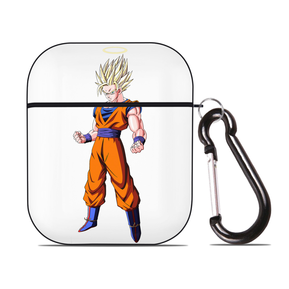 （画像用） ドラゴンボール 孫悟空（そん ごくう）Son Goku カカロット DRAGON BALL Kakarotto AirPods 第2世代保護ケース ハードシェル ブラック 耐衝撃・防指紋・カラビナ付き
