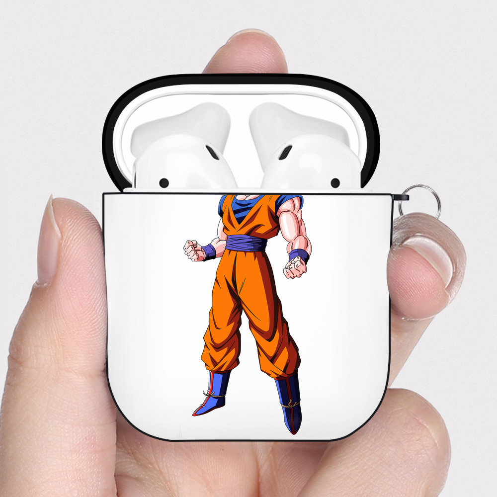 （画像用） ドラゴンボール 孫悟空（そん ごくう）Son Goku カカロット DRAGON BALL Kakarotto AirPods 第2世代保護ケース ハードシェル ブラック 耐衝撃・防指紋・カラビナ付き