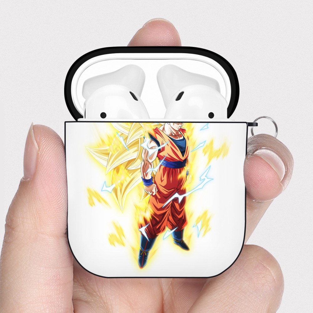 （画像用） ドラゴンボール 孫悟空（そん ごくう）Son Goku カカロット DRAGON BALL Kakarotto AirPods 第2世代保護ケース ハードシェル ブラック 耐衝撃・防指紋・カラビナ付き