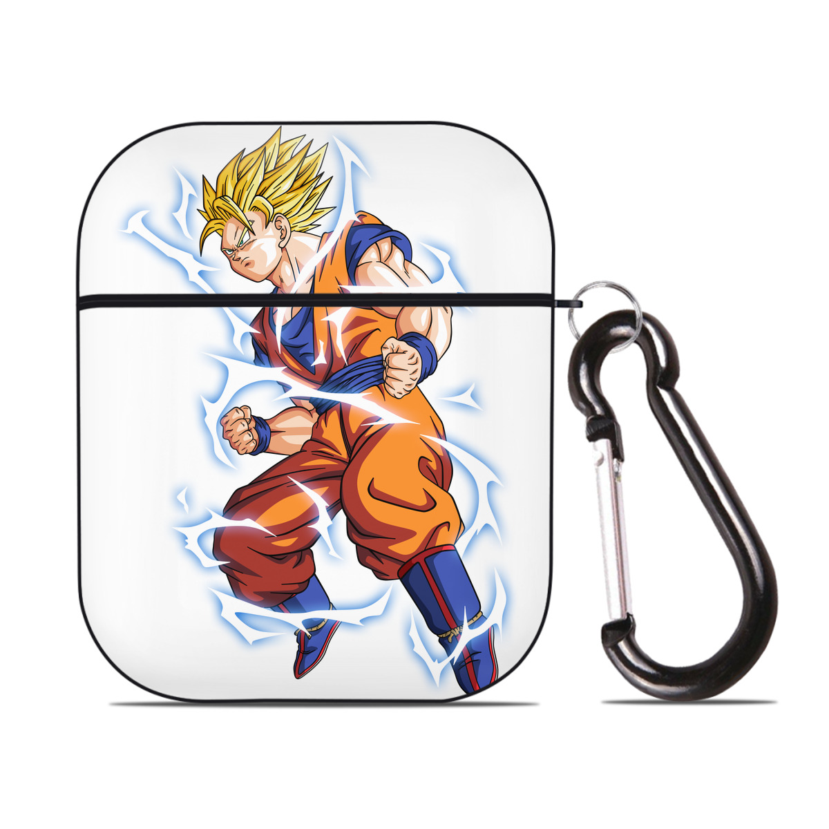 （画像用） ドラゴンボール 孫悟空（そん ごくう）Son Goku カカロット DRAGON BALL Kakarotto AirPods 第2世代保護ケース ハードシェル ブラック 耐衝撃・防指紋・カラビナ付き