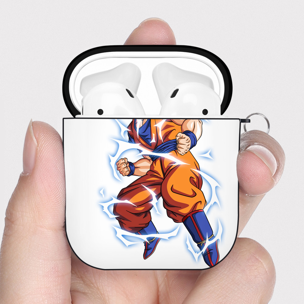 （画像用） ドラゴンボール 孫悟空（そん ごくう）Son Goku カカロット DRAGON BALL Kakarotto AirPods 第2世代保護ケース ハードシェル ブラック 耐衝撃・防指紋・カラビナ付き
