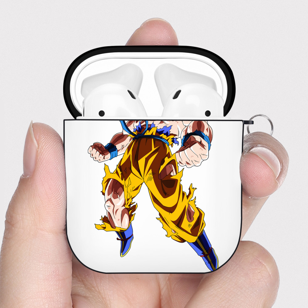 （画像用） ドラゴンボール 孫悟空（そん ごくう）Son Goku カカロット DRAGON BALL Kakarotto AirPods 第2世代保護ケース ハードシェル ブラック 耐衝撃・防指紋・カラビナ付き