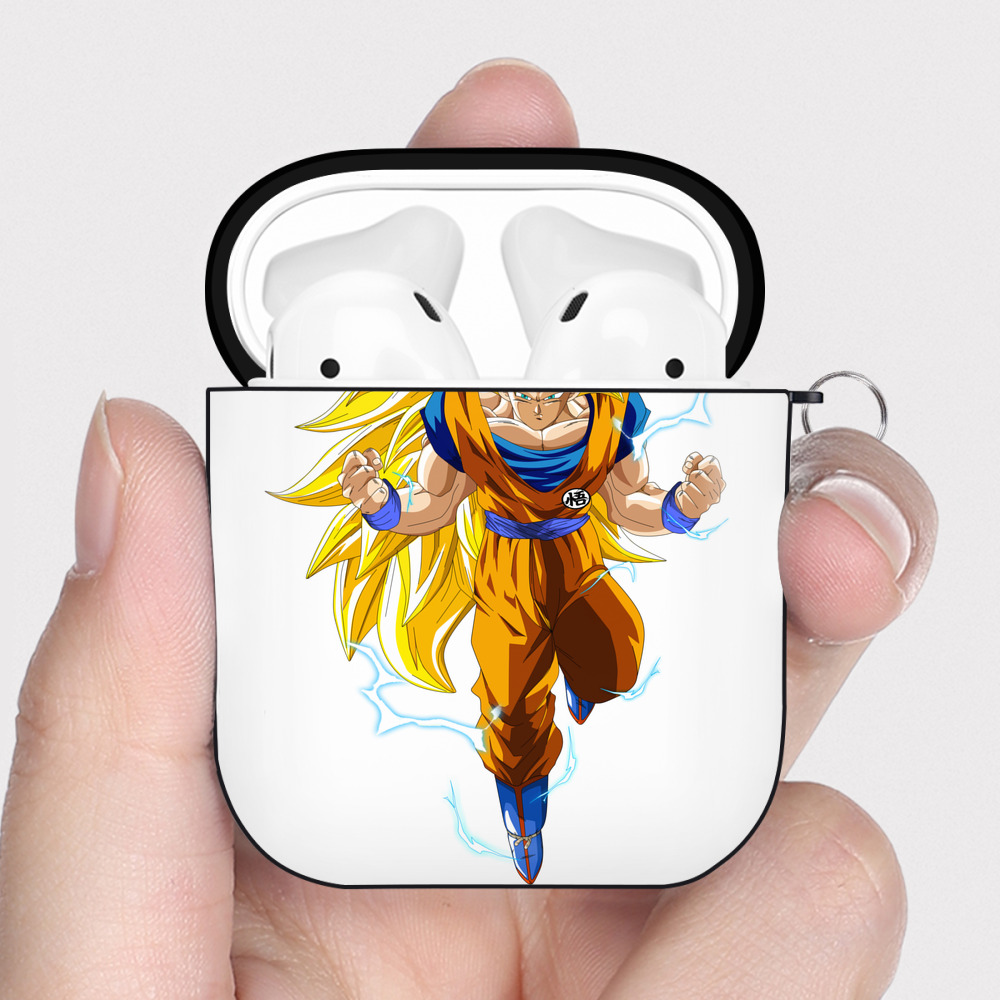 （画像用） ドラゴンボール 孫悟空（そん ごくう）Son Goku カカロット DRAGON BALL Kakarotto AirPods 第2世代保護ケース ハードシェル ブラック 耐衝撃・防指紋・カラビナ付き