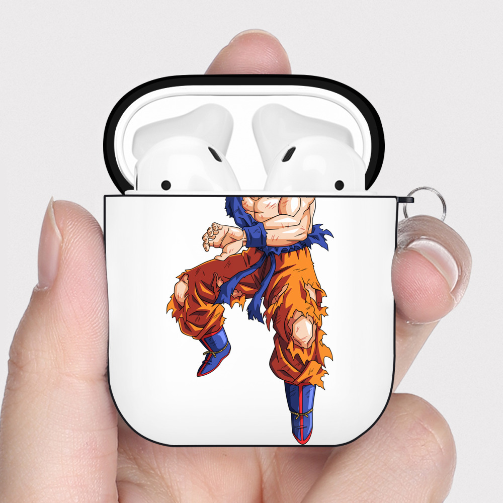 （画像用） ドラゴンボール 孫悟空（そん ごくう）Son Goku カカロット DRAGON BALL Kakarotto AirPods 第2世代保護ケース ハードシェル ブラック 耐衝撃・防指紋・カラビナ付き